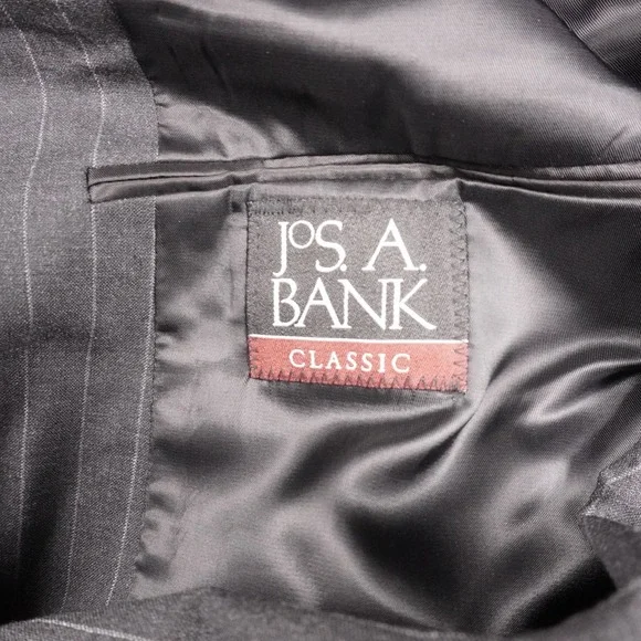 Jos. A. Bank Blazer Classic Charcoal Black Mens 44R 100% Wool 2 Button 100% Wool - Picture 8 of 15